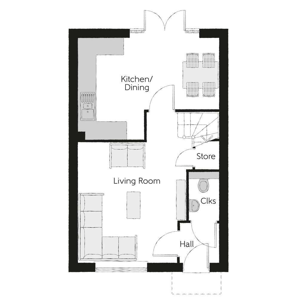 3 bedroom semi-detached house for sale - floorplan