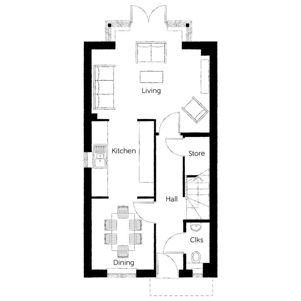 3 bedroom semi-detached house for sale - floorplan