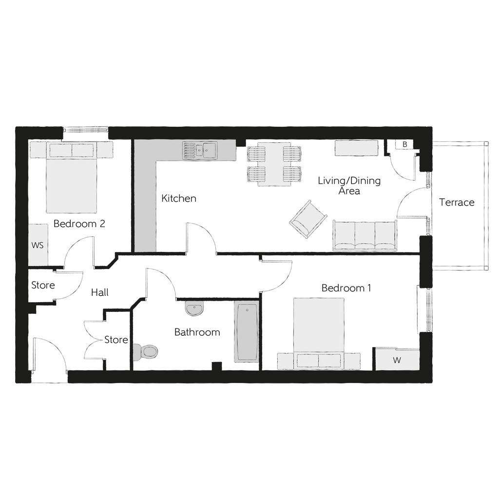 2 bedroom flat for sale - floorplan