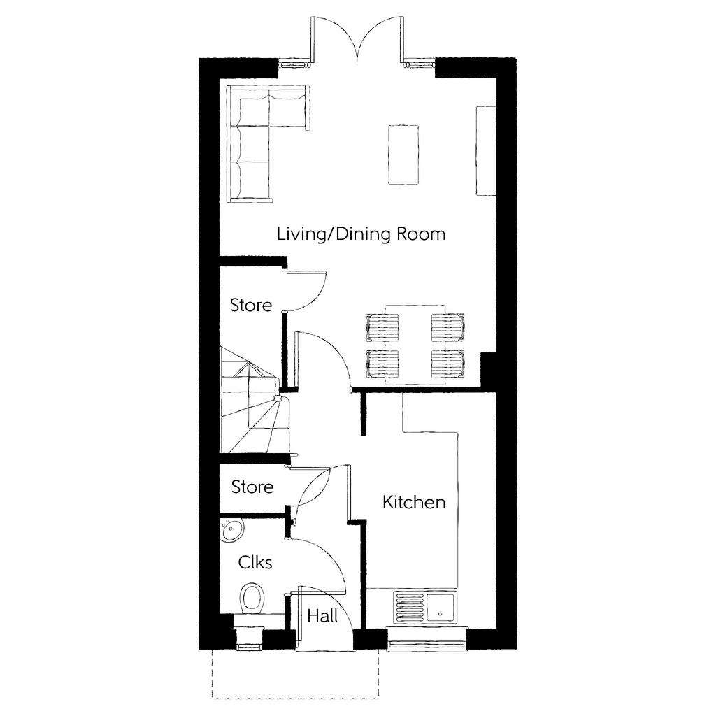 2 bedroom semi-detached house for sale - floorplan