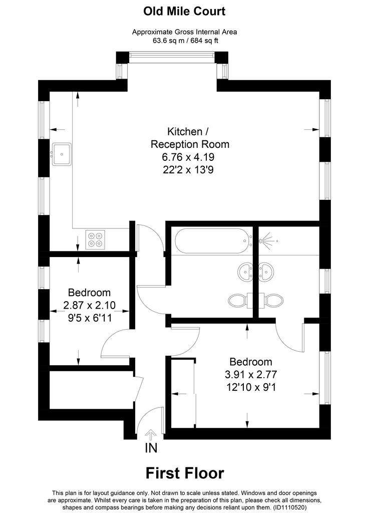 2 bedroom flat for sale - floorplan