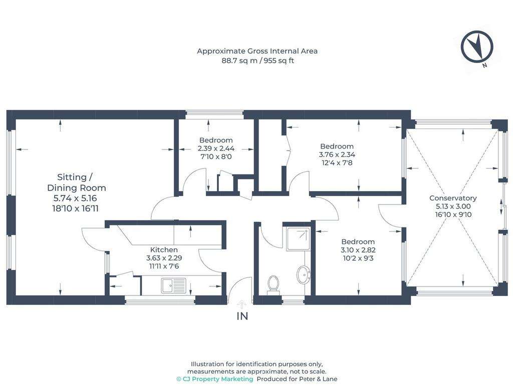 3 bedroom bungalow for sale - floorplan