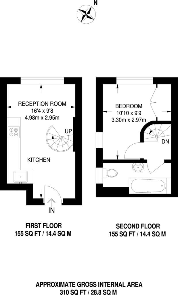 1 bedroom maisonette to rent - floorplan