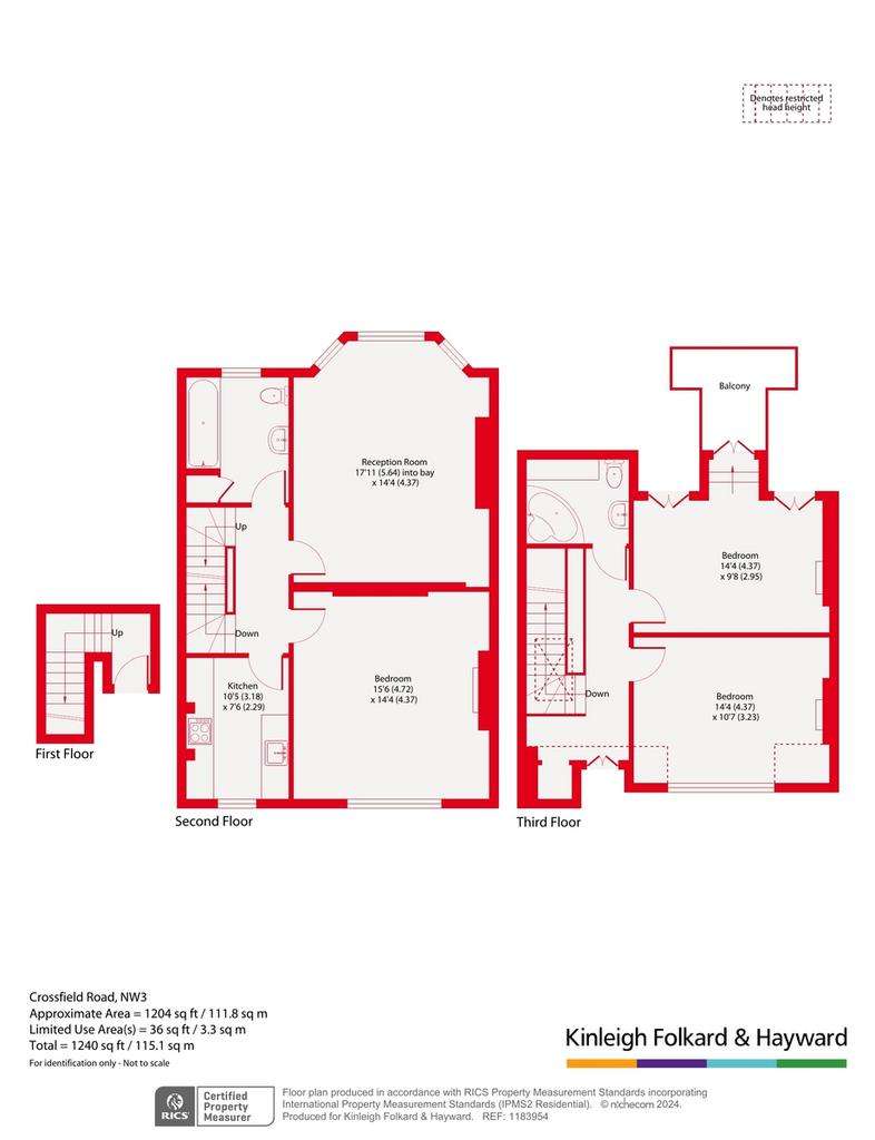 3 bedroom flat to rent - floorplan