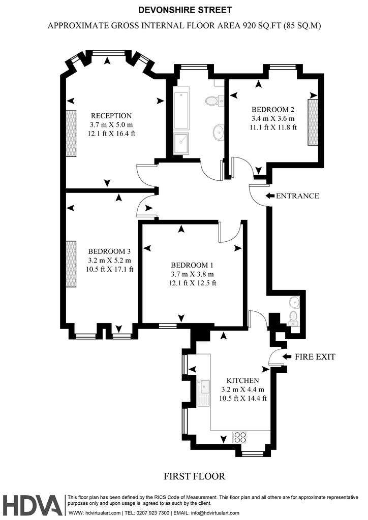 3 bedroom flat to rent - floorplan