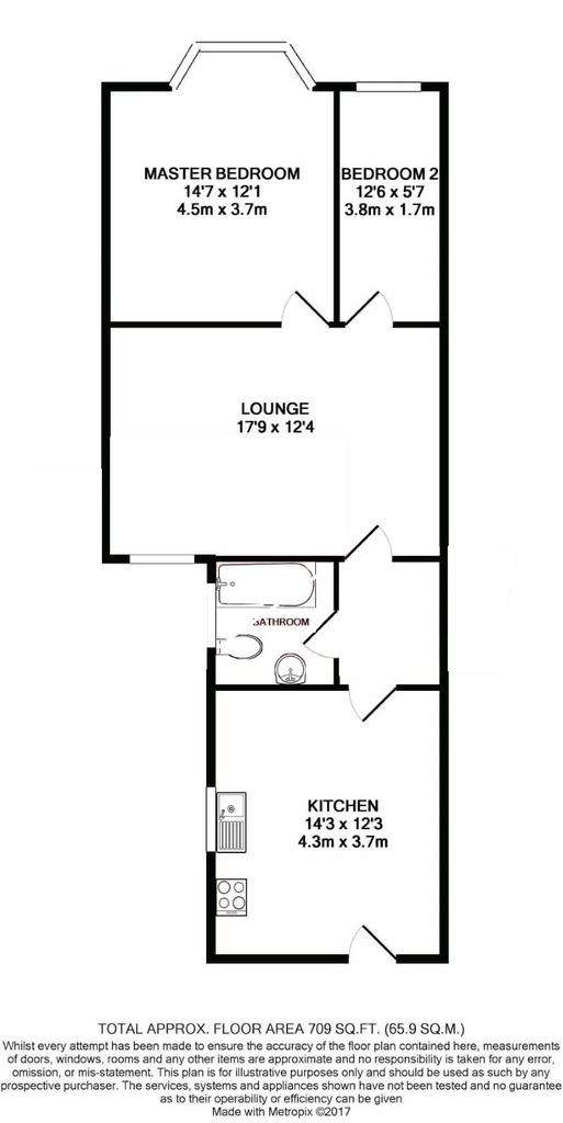 2 bedroom flat for sale - floorplan