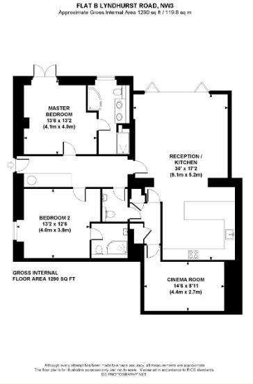 2 bedroom flat to rent - floorplan