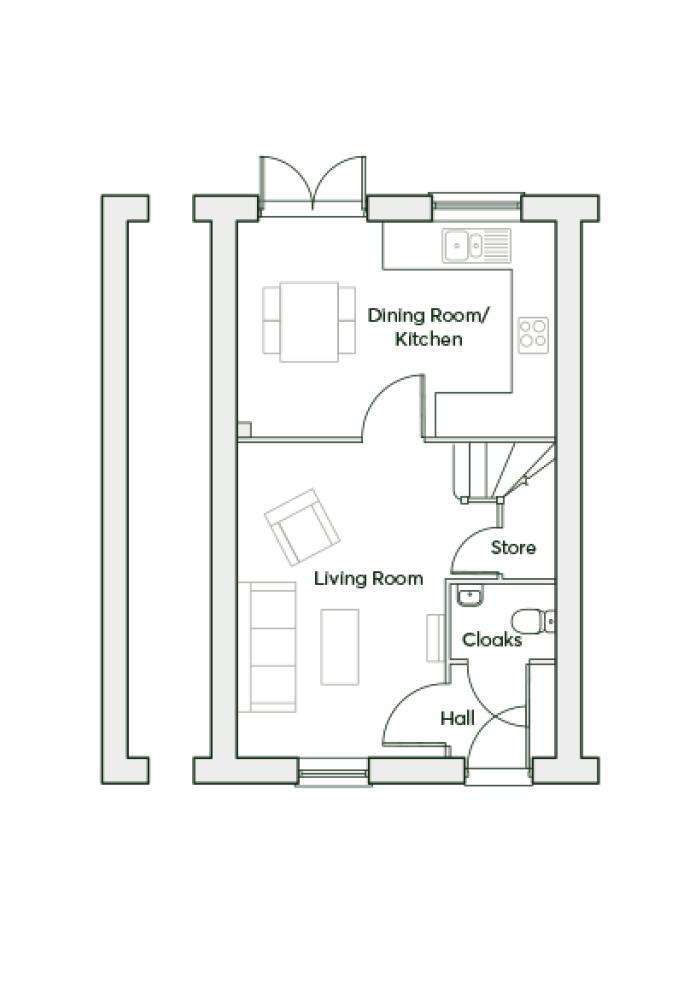 2 bedroom terraced house for sale - floorplan