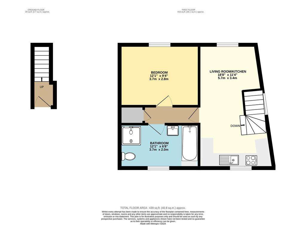 1 bedroom maisonette for sale - floorplan