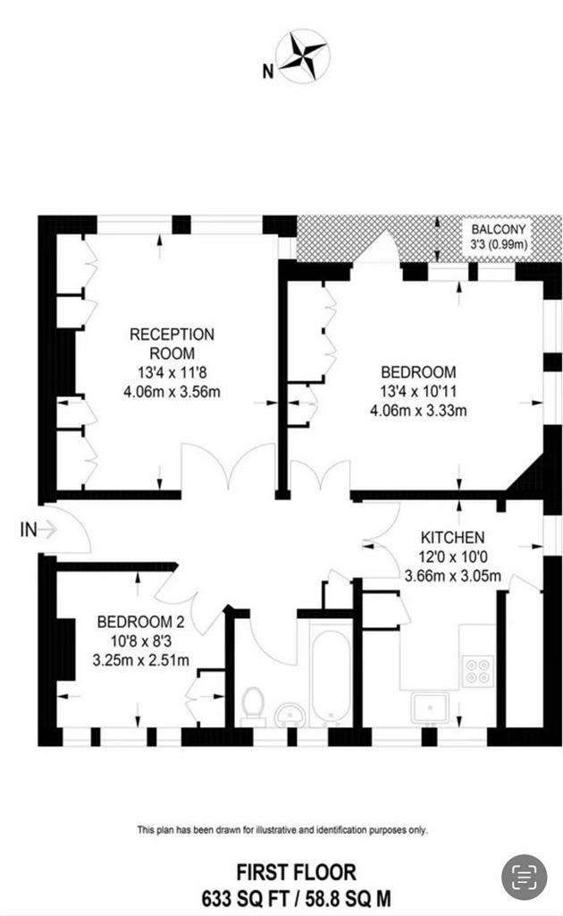 2 bedroom maisonette to rent - floorplan