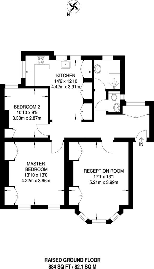 2 bedroom flat to rent - floorplan