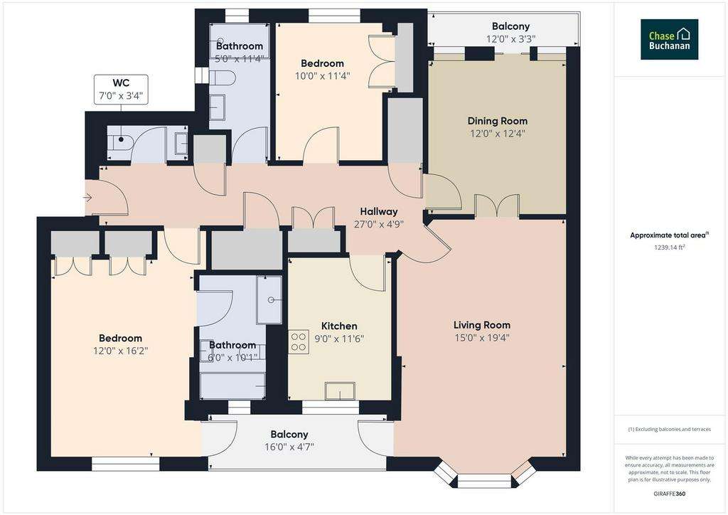 2 bedroom flat to rent - floorplan