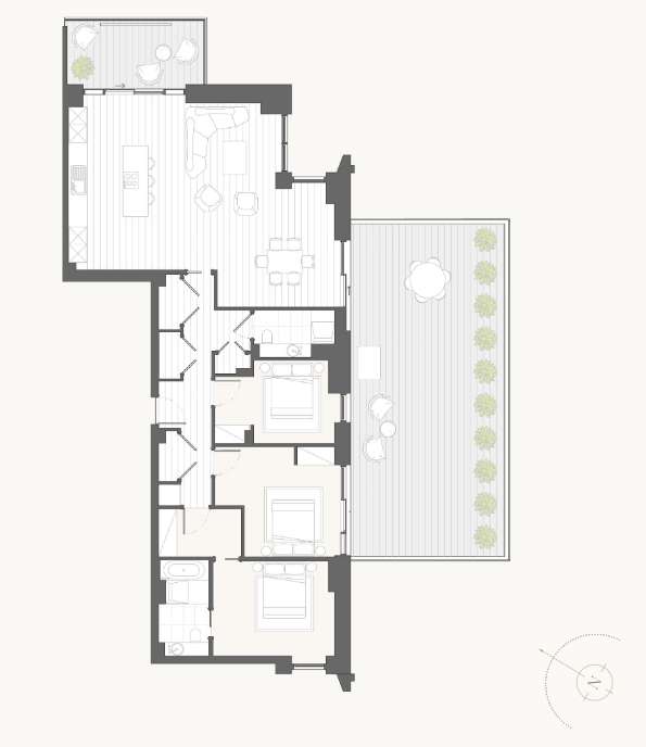 3 bedroom flat for sale - floorplan