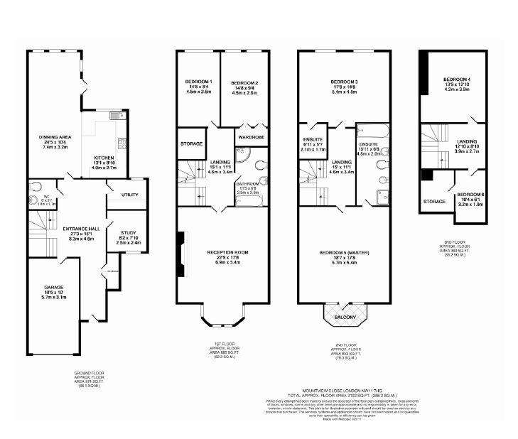 6 bedroom town house to rent - floorplan