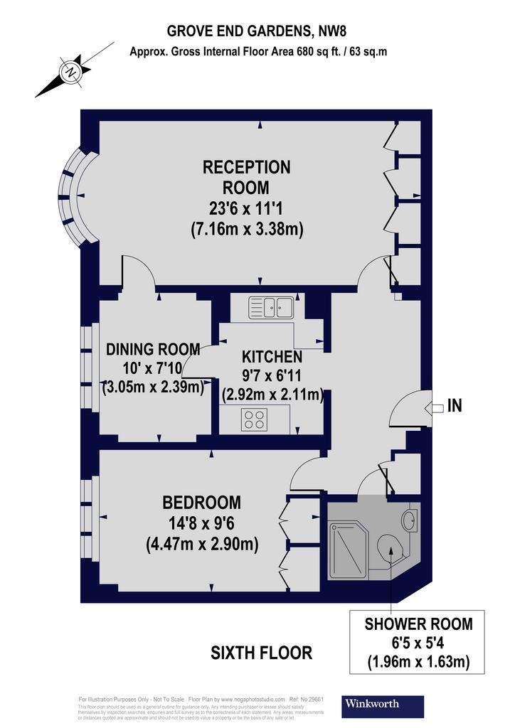 1 bedroom flat to rent - floorplan