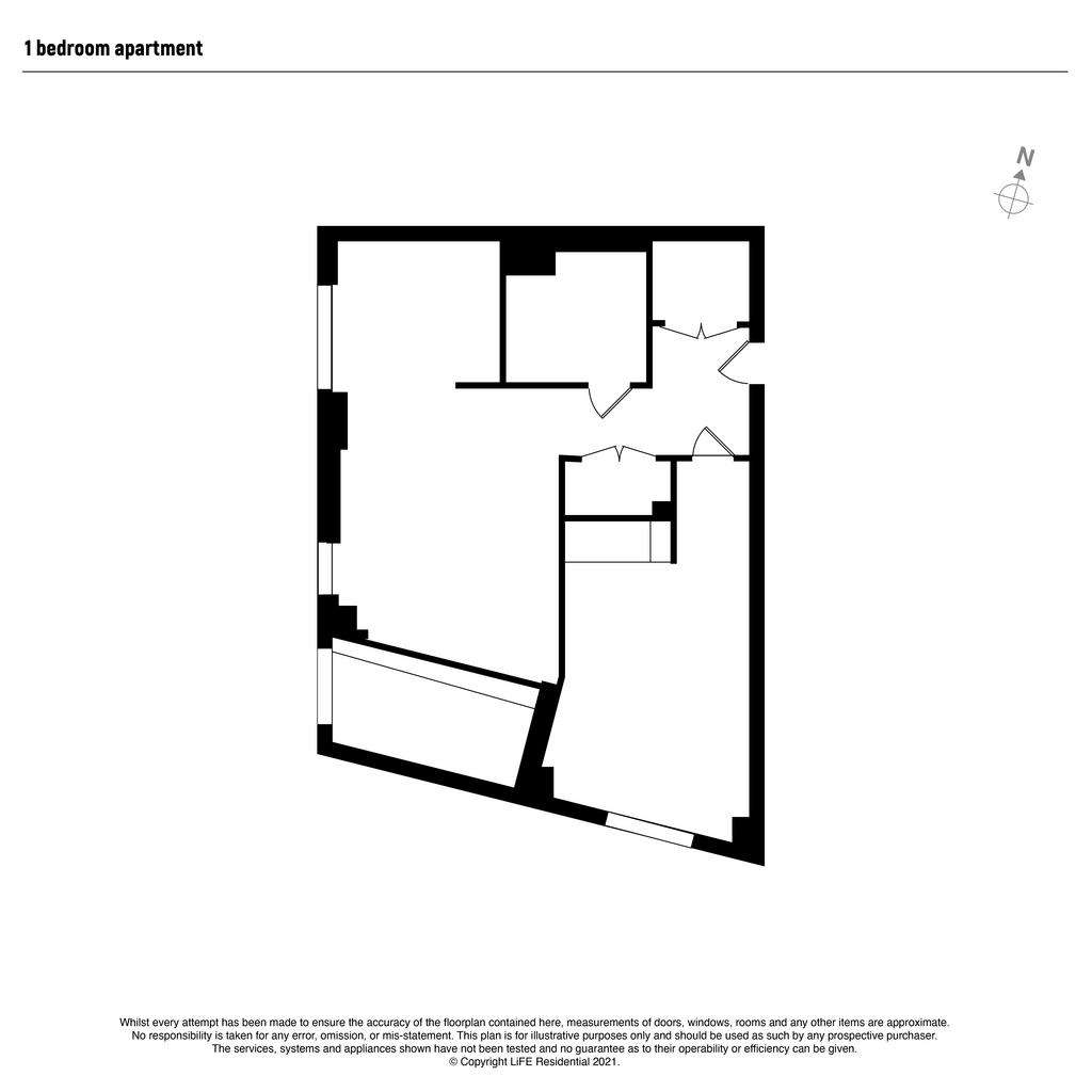 1 bedroom flat to rent - floorplan