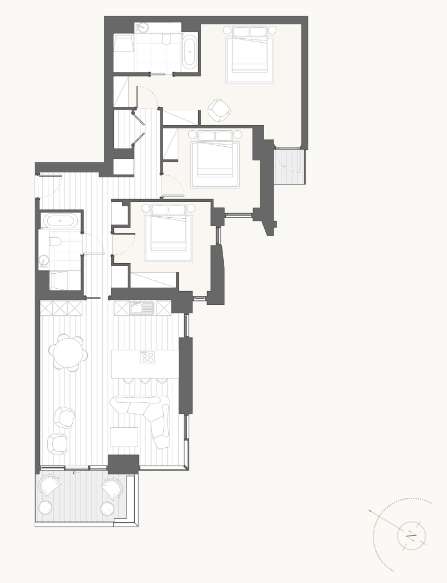 3 bedroom flat for sale - floorplan