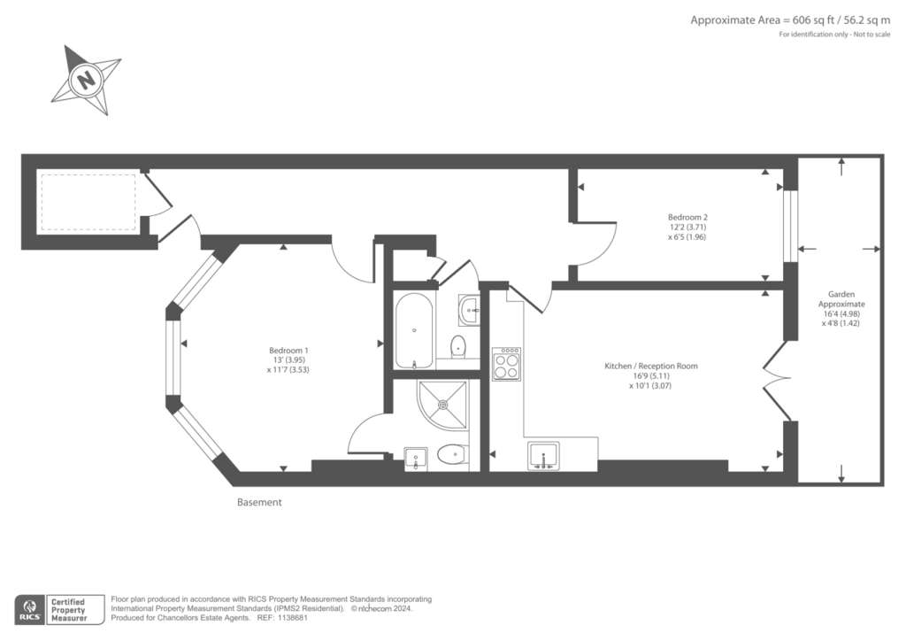 2 bedroom flat to rent - floorplan