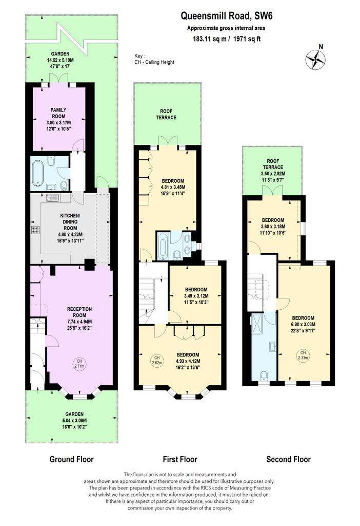 5 bedroom terraced house for sale - floorplan