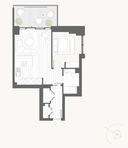 1 bedroom flat for sale - floorplan