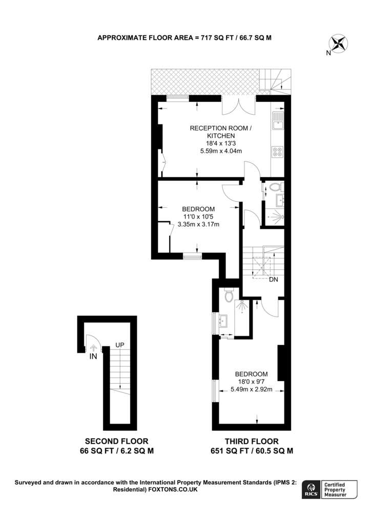 2 bedroom flat to rent - floorplan