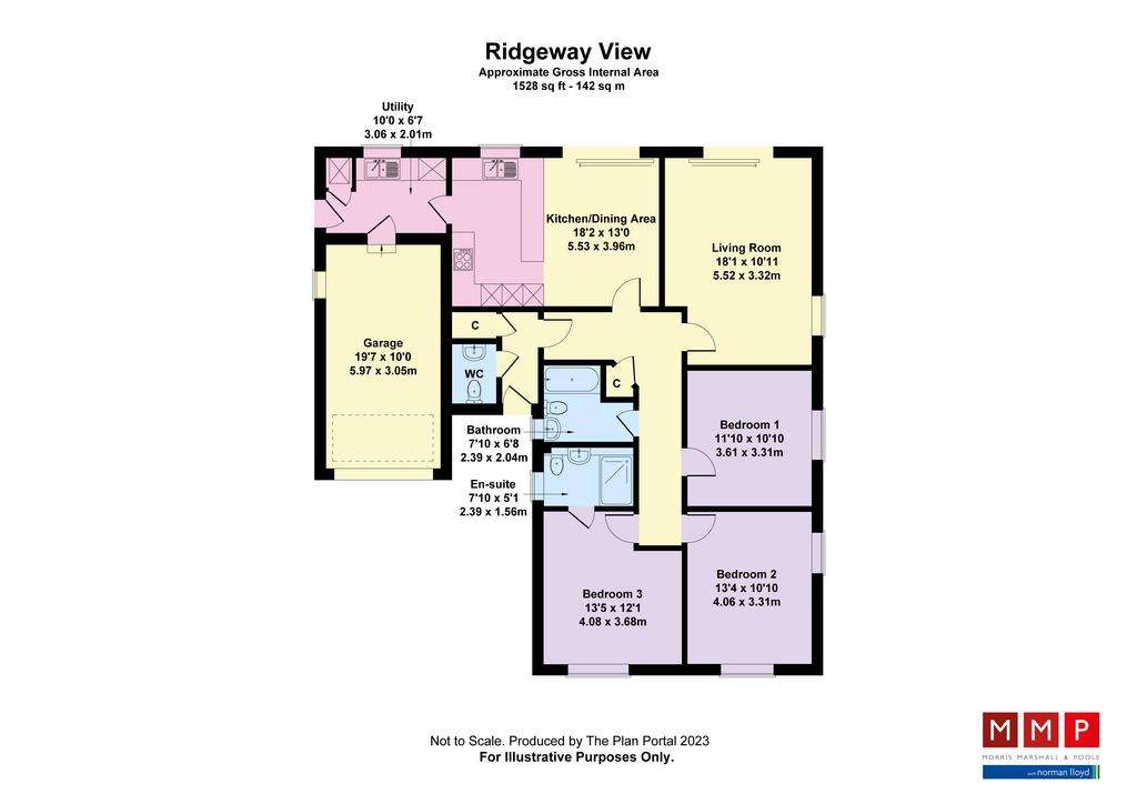 3 bedroom bungalow for sale - floorplan