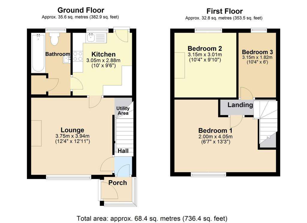 3 bedroom terraced house to rent - floorplan