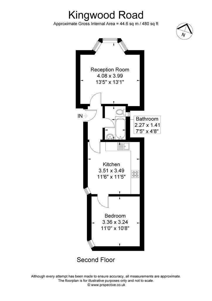 1 bedroom flat to rent - floorplan