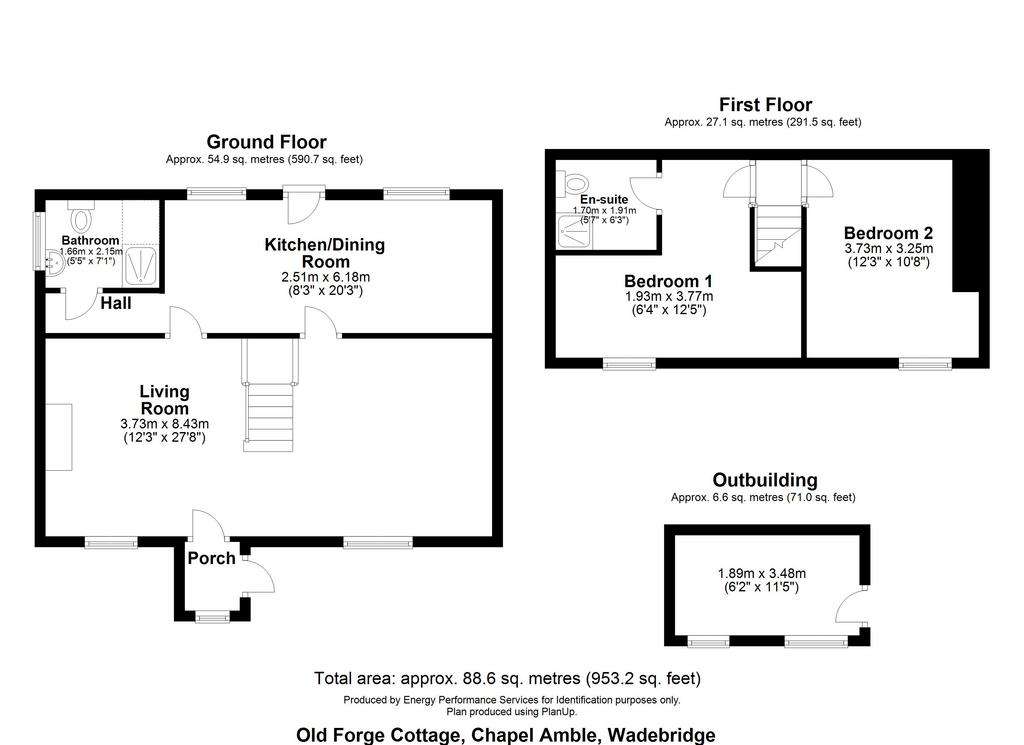 2 bedroom semi-detached house for sale - floorplan