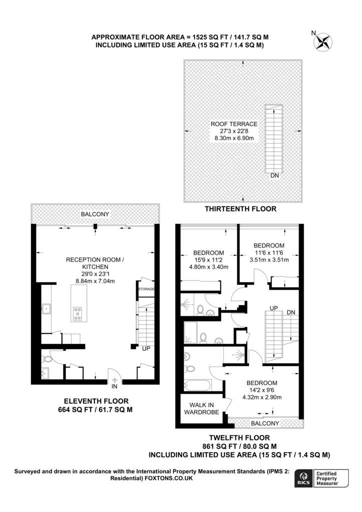 3 bedroom penthouse apartment to rent - floorplan