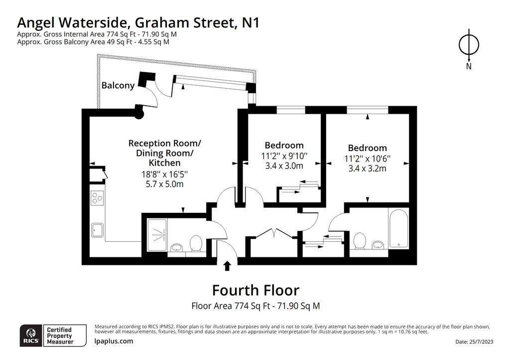 2 bedroom flat for sale - floorplan