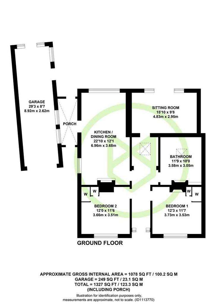 2 bedroom detached bungalow for sale - floorplan