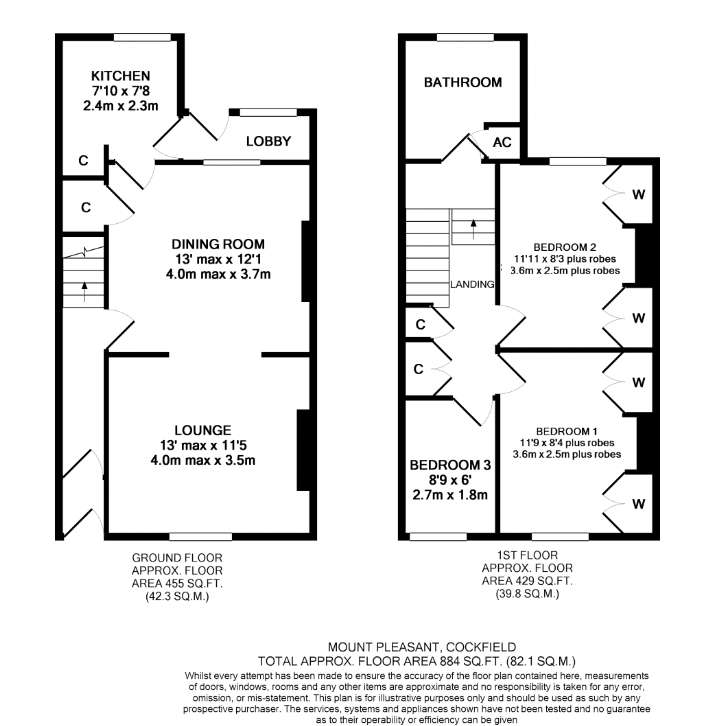 3 bedroom terraced house for sale - floorplan