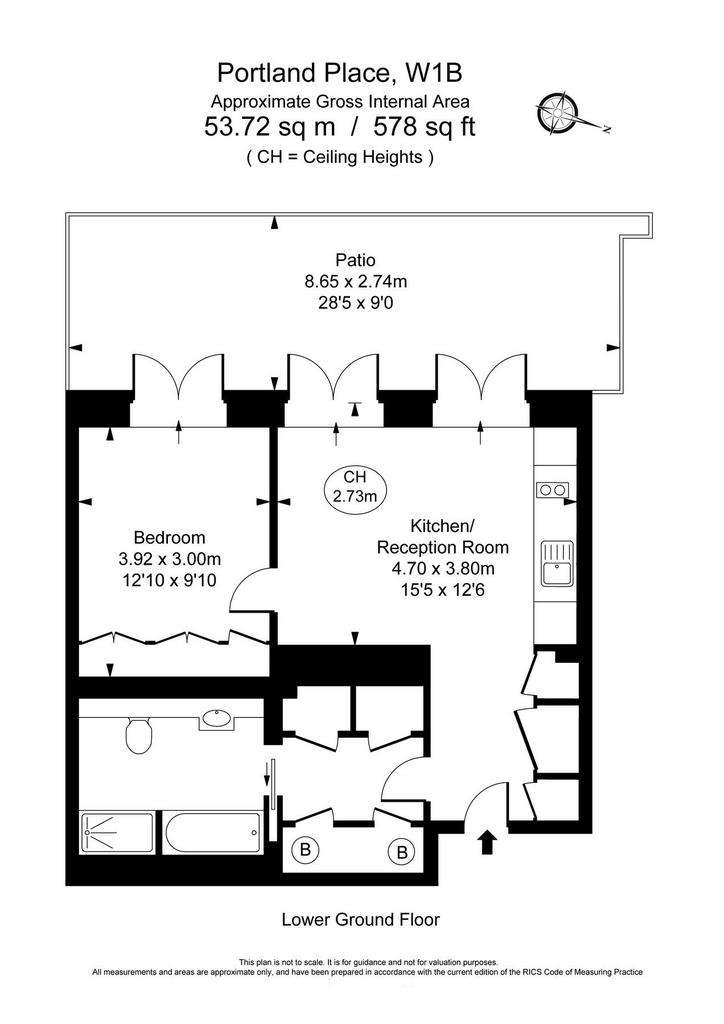 1 bedroom flat to rent - floorplan