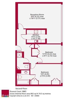 2 bedroom flat to rent - floorplan