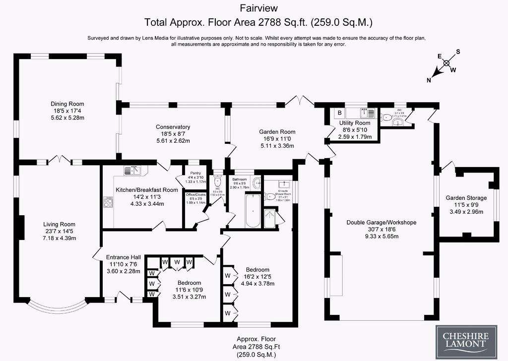 2 bedroom bungalow for sale - floorplan