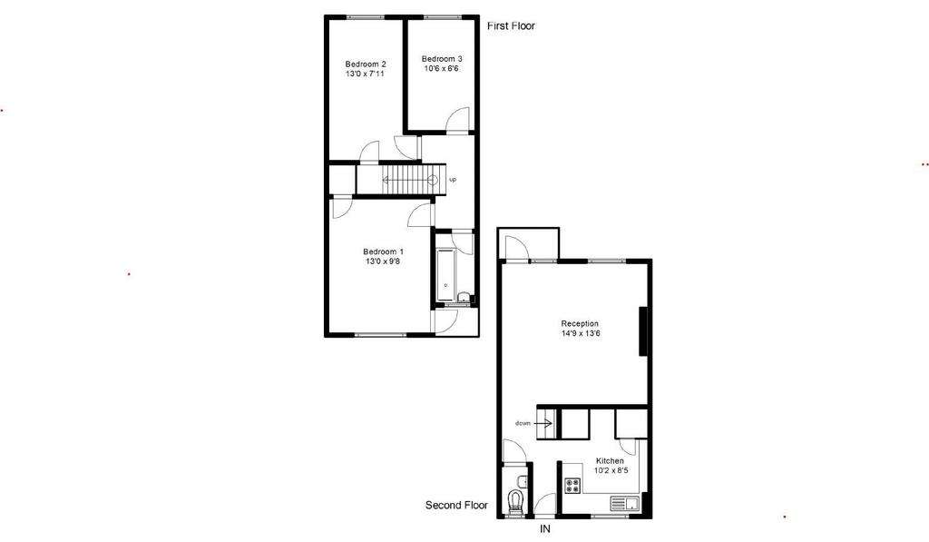 3 bedroom flat to rent - floorplan