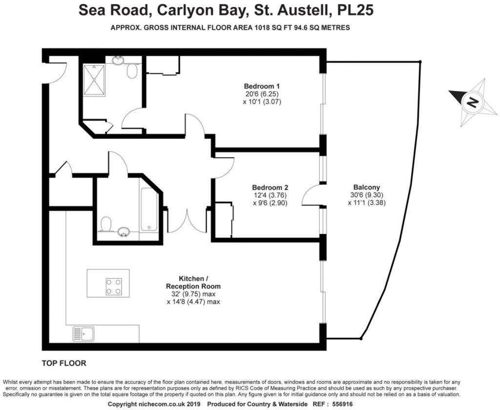 2 bedroom flat for sale - floorplan