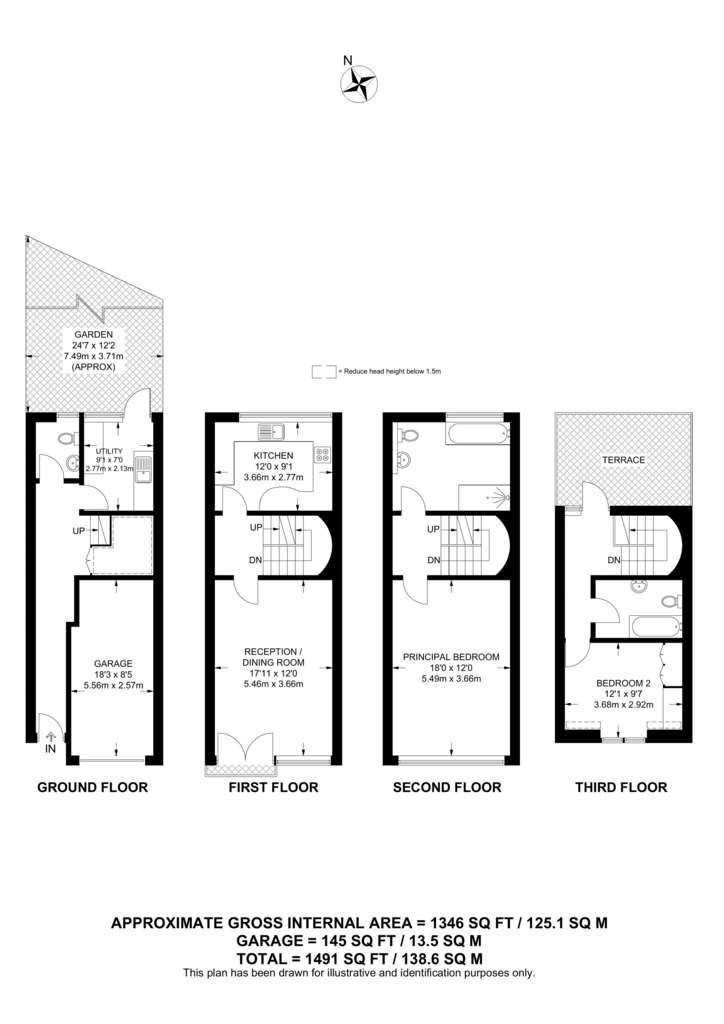 2 bedroom terraced house to rent - floorplan