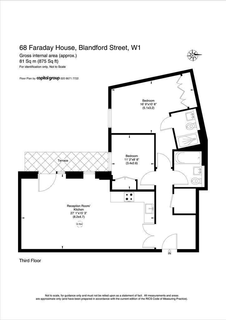 2 bedroom flat to rent - floorplan