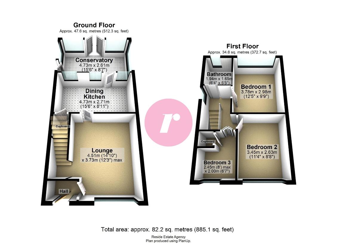 3 bedroom semi-detached house for sale - floorplan