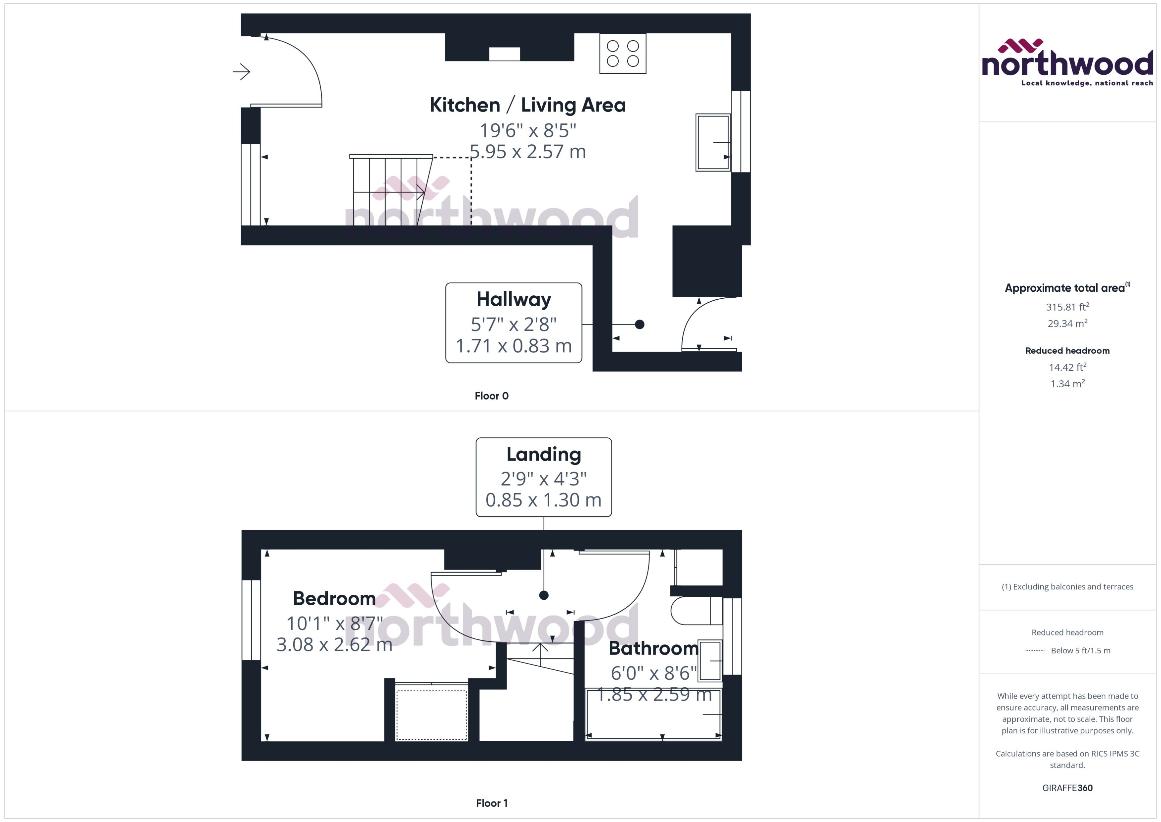 1 bedroom end of terrace house for sale - floorplan