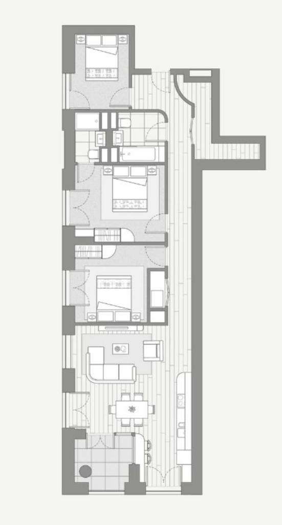 3 bedroom penthouse apartment for sale - floorplan