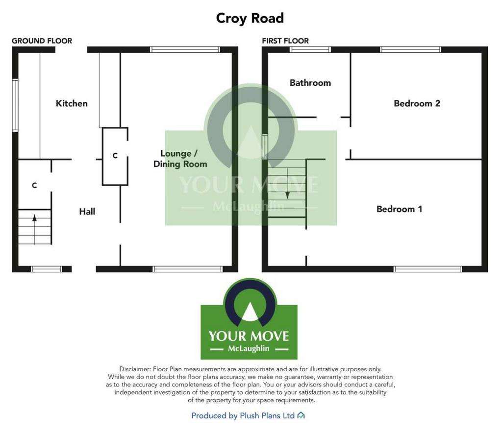 2 bedroom end of terrace house for sale - floorplan