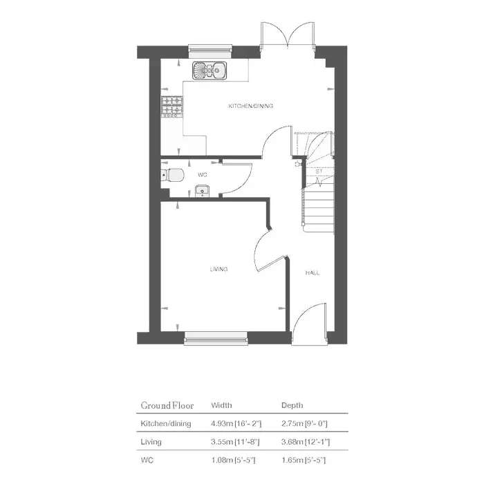 3 bedroom semi-detached house for sale - floorplan