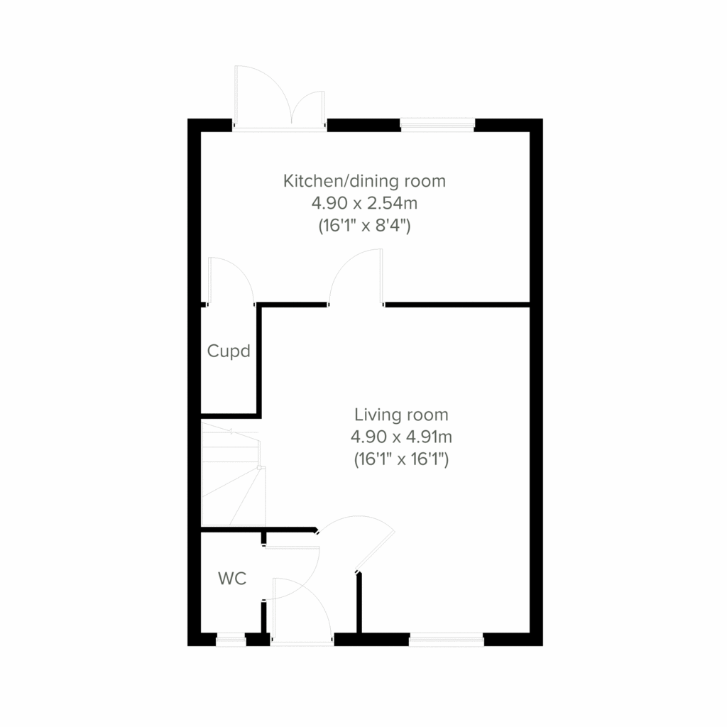 2 bedroom semi-detached house for sale - floorplan