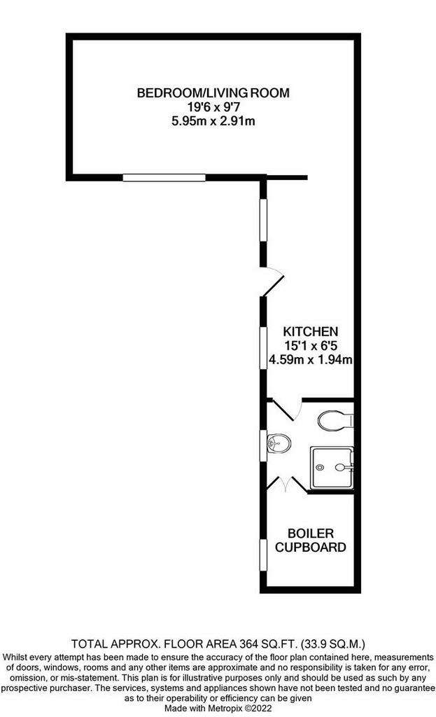 Studio flat to rent - floorplan