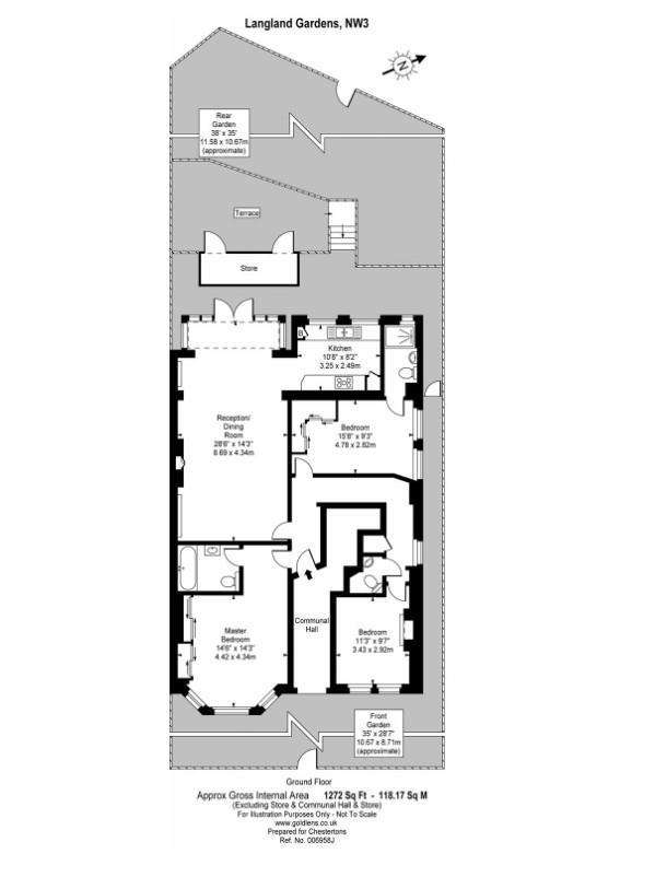 3 bedroom flat to rent - floorplan