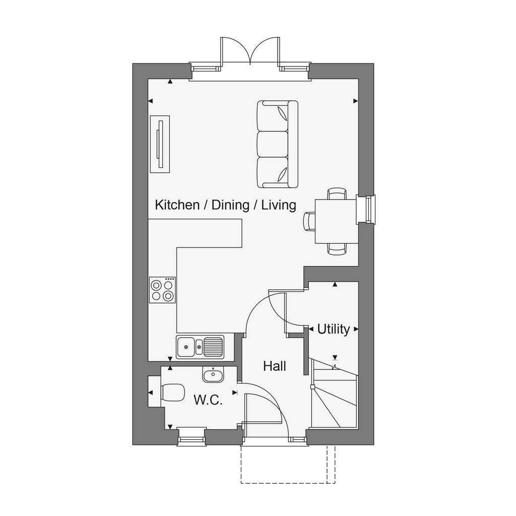 2 bedroom terraced house for sale - floorplan