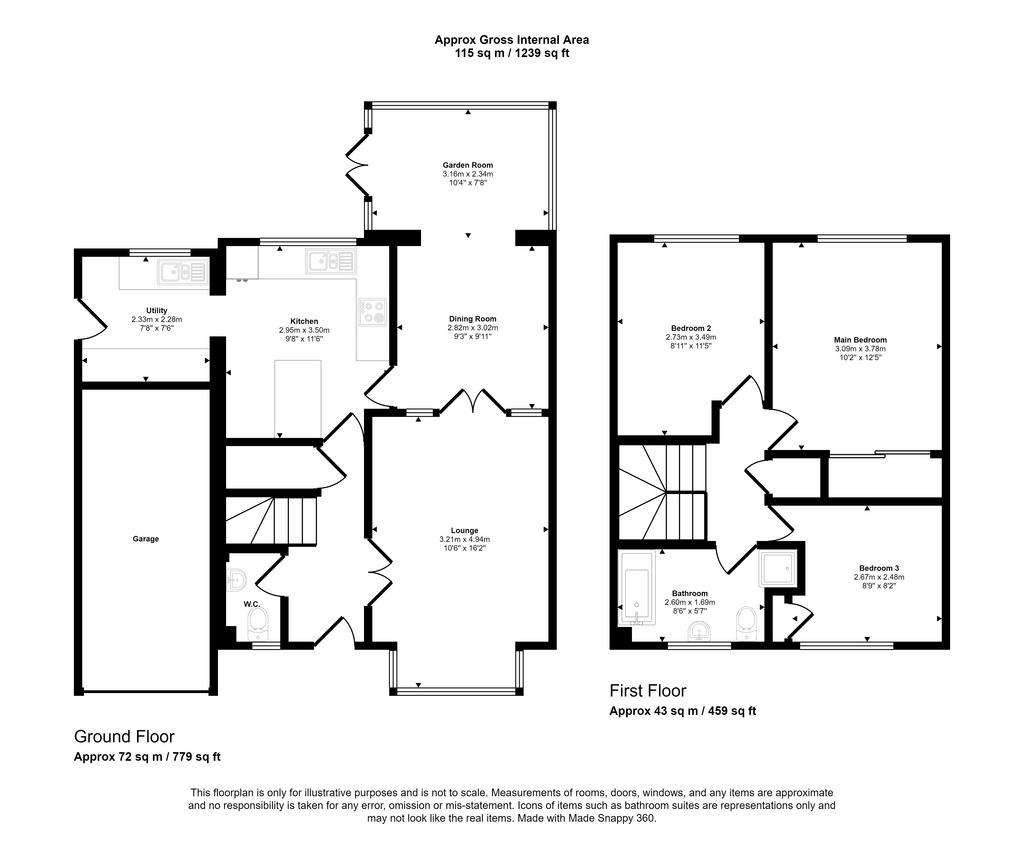 3 bedroom detached house for sale - floorplan